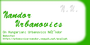 nandor urbanovics business card